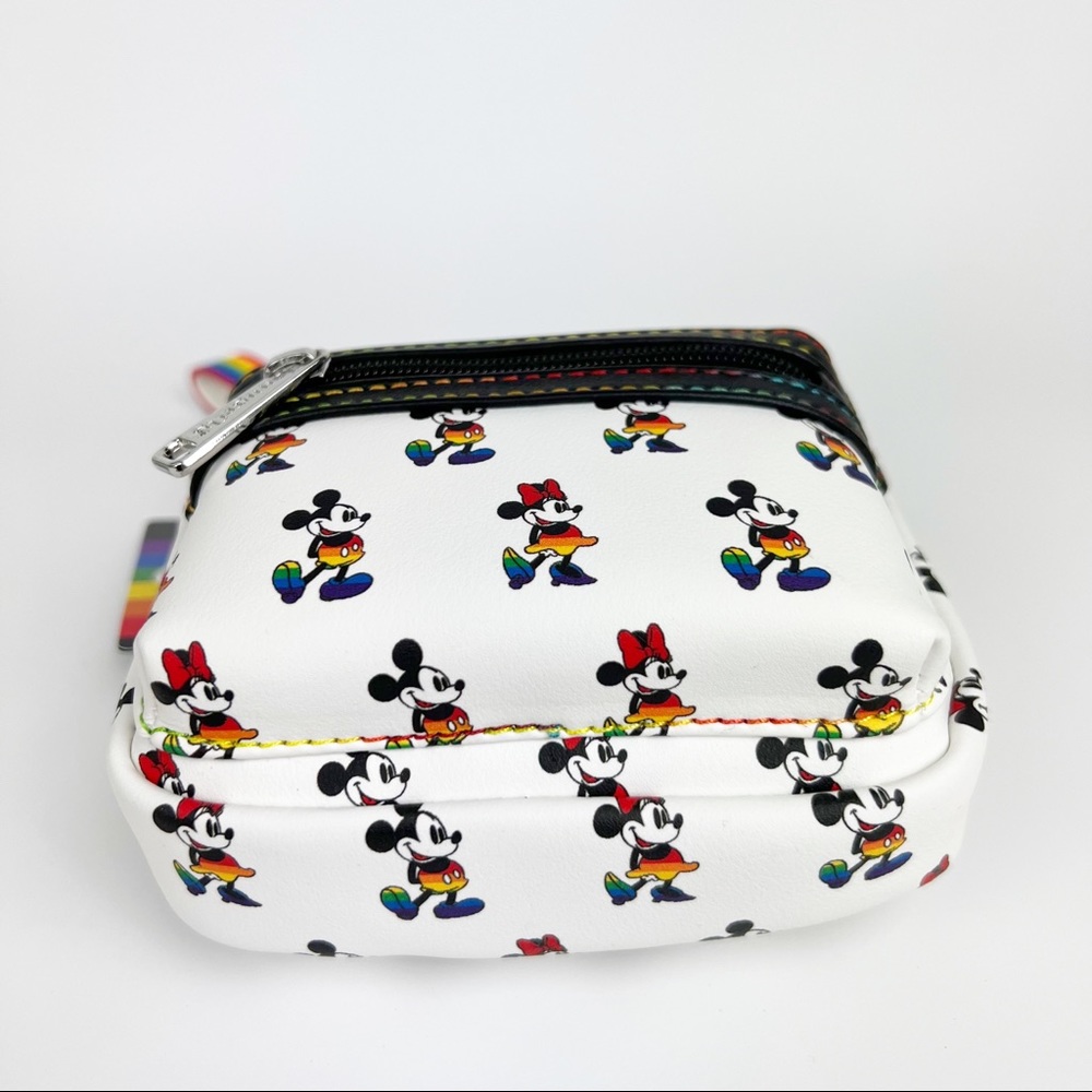 Disney Parks Loungefly Mickey Minnie Mouse Rainbow Pride Mini Backpack Wristlet - Picture 10 of 11
